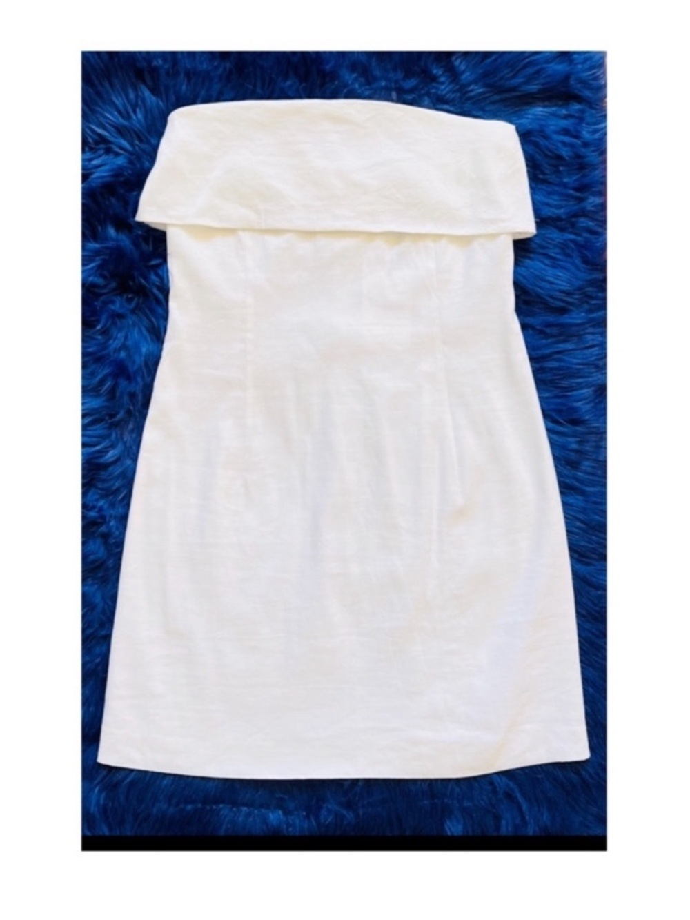 New! THEORY Foldover Eco Crunch Strapless Linen-Blend Mini Dress - Picture 6 of 9